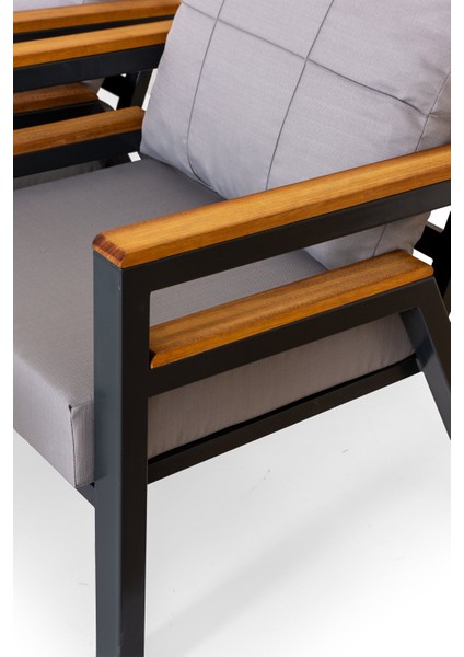 Palu Metal Bahçe Oturma Grubu 3+1+1+Sehpa