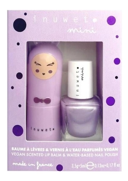 İnuwet Duo Purple Lip Balm Oje B07 +Nailpolish