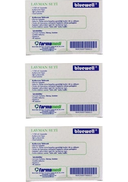 Bluewell - Lavman Seti - 3 Adet