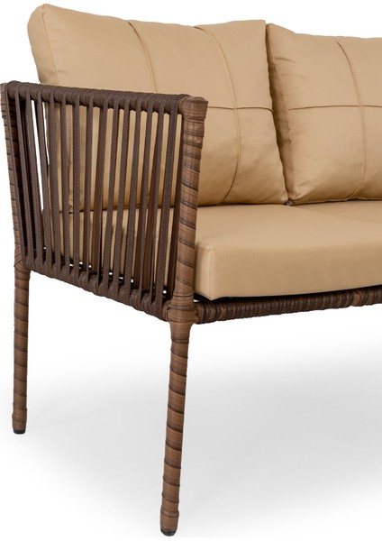 Hilda Alüminyum Bahçe Oturma Grubu Kahve 2+1+1+Sehpa fırsatları