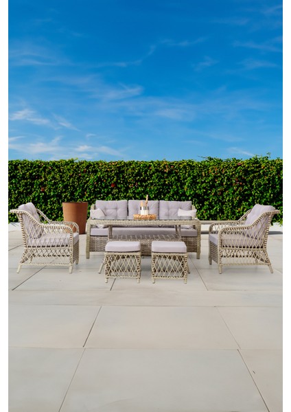 Ilgaz Alüminyum Bahçe Oturma Grubu 3+1+1+Sehpa+2 Puf fiyatları