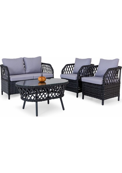 Motto Metal Bahçe Oturma Grubu 2+1+1+Sehpa