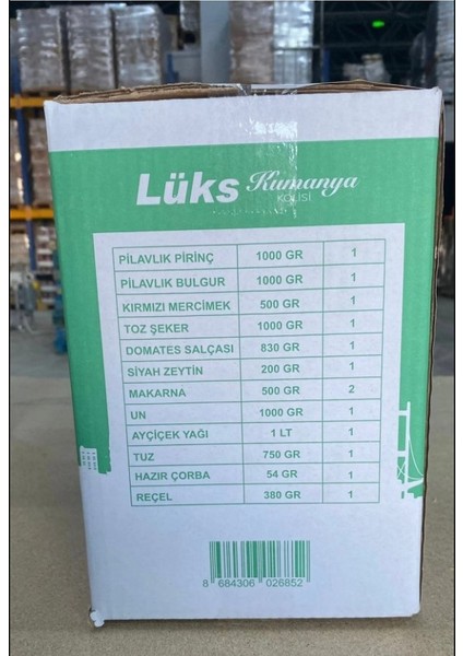 Lüks Ramazan Kumanya Kolisi Erzak Yardım Paketi 13 Adet Ürün