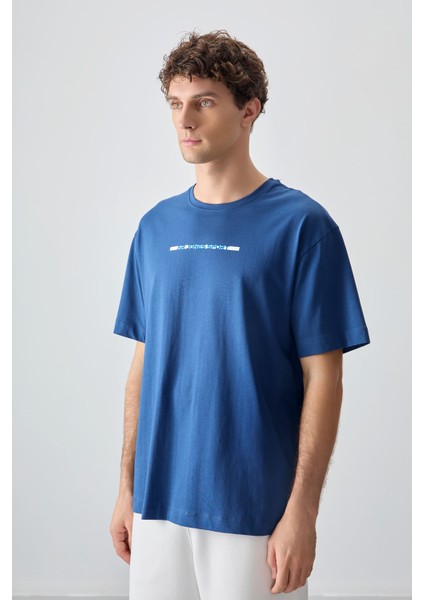 Parlament %100 Pamuk Kalın Yumuşak Dokulu Oversize Fit Baskılı Erkek T-Shirt - 88358