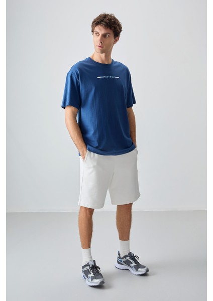 Parlament %100 Pamuk Kalın Yumuşak Dokulu Oversize Fit Baskılı Erkek T-Shirt - 88358