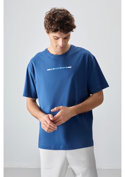 Parlament %100 Pamuk Kalın Yumuşak Dokulu Oversize Fit Baskılı Erkek T-Shirt - 88358