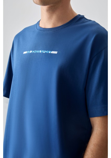 Parlament %100 Pamuk Kalın Yumuşak Dokulu Oversize Fit Baskılı Erkek T-Shirt - 88358