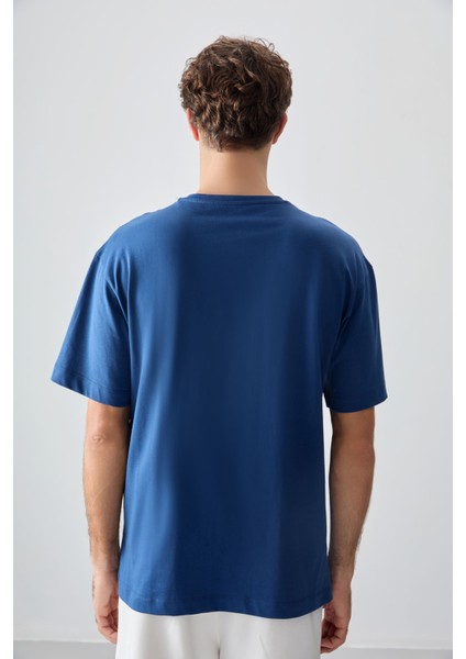 Parlament %100 Pamuk Kalın Yumuşak Dokulu Oversize Fit Baskılı Erkek T-Shirt - 88358