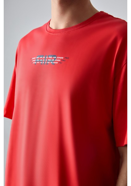 Fiesta %100 Pamuk Kalın Yumuşak Dokulu Oversize Fit Baskılı Erkek T-Shirt - 88356