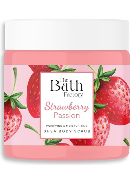 The Bath Factory Nemlendirici ve Arındırıcı Shea Vücut Peelingi - Çilek Aromalı 300 gr