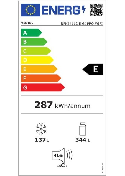 NFK54112 E Gı Pro Wıfı 481 Lt No-Frost Buzdolabı