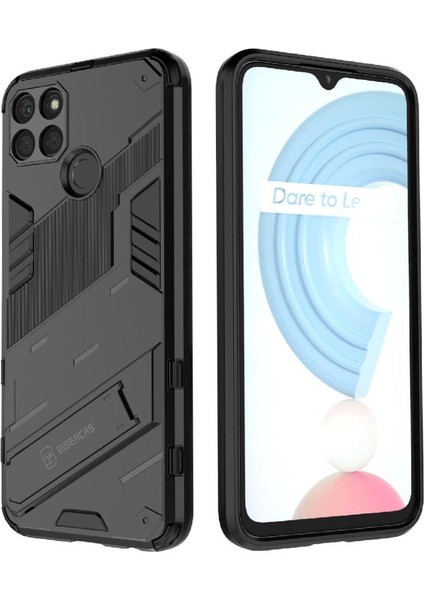 Realme C21Y Sağlam Askeri Kickstand Koruyucu Kapak Için Kılıf (Yurt Dışından)