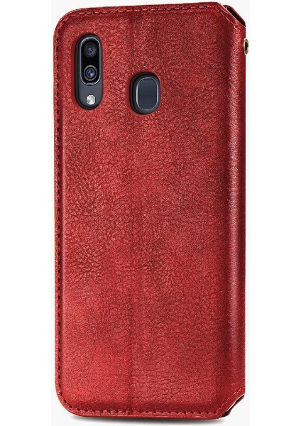 Samsung Galaxy A30 Cüzdan Fonksiyonu Için Kılıf Deri Kılıf Kapak Çevirin (Yurt Dışından)