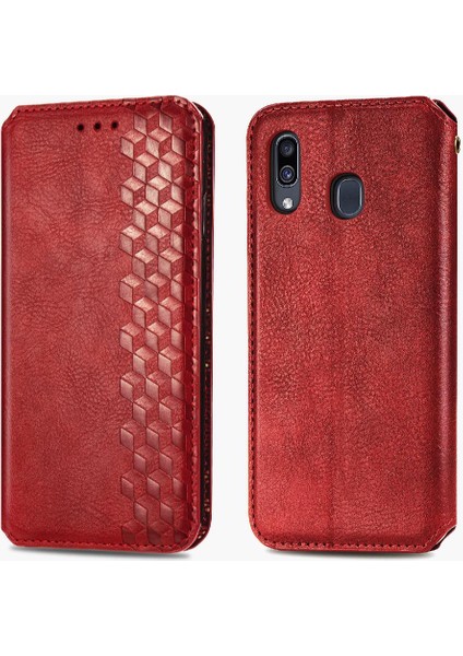 Samsung Galaxy A30 Cüzdan Fonksiyonu Için Kılıf Deri Kılıf Kapak Çevirin (Yurt Dışından)