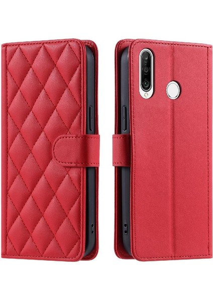 Huawei P30 Lite Kafes Flip Folio Cüzdan Için Telefon Kılıfı El Kayışı Kartı (Yurt Dışından)