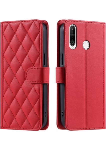 Huawei P30 Lite Kafes Flip Folio Cüzdan Için Telefon Kılıfı El Kayışı Kartı (Yurt Dışından)