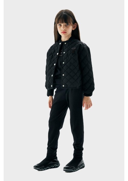 Bg Store Kız Çocuk Siyah Ceket 23PFWTJ4702