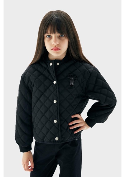 Bg Store Kız Çocuk Siyah Ceket 23PFWTJ4702