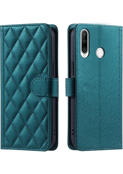 Huawei P30 Lite Kafes Flip Folio Cüzdan Için Telefon Kılıfı El Kayışı Kartı (Yurt Dışından)