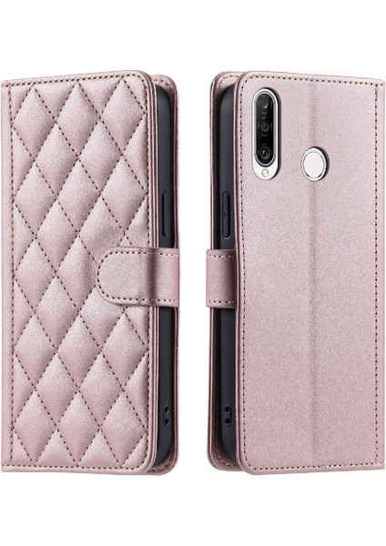 Huawei P30 Lite Kafes Flip Folio Cüzdan Için Telefon Kılıfı El Kayışı Kartı (Yurt Dışından)