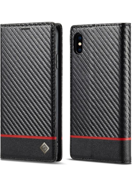 Iphone Xr Manyetik Karbon Fiber Kart Ekleme Deri Folio Için Kılıf (Yurt Dışından) fiyatları