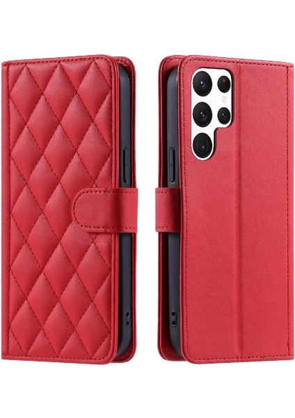 Samsung Galaxy S24 Ultra El Kayışı Kart Yuvaları Tutucu Flip Için Telefon Kılıfı (Yurt Dışından)