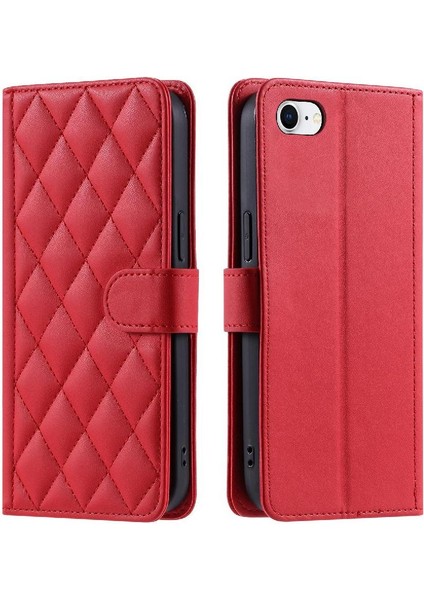 Iphone 7/8 Kafes El Kayışı Manyetik Kapak Için Telefon Kılıfı Folyo Cüzdan (Yurt Dışından)