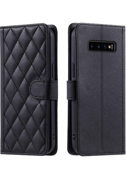 Samsung Galaxy S10 Artı Manyetik Kafes Flip Folio Cüzdan Için Telefon Kılıfı (Yurt Dışından) indirimleri