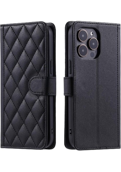 Telefon Kılıfı Için iphone 14 Pro Max Flip Folio Cüzdan El Kayışı Kafes (Yurt Dışından)