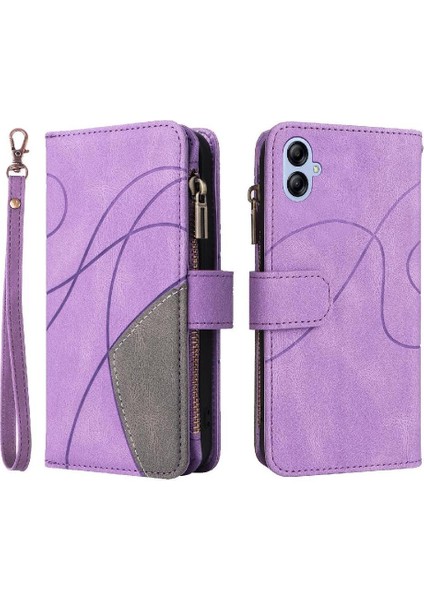 Kart Yuvası Standı Dokuz Kart Yuvaları Fermuar ile Samsung Galaxy A04E Için Kılıf (Yurt Dışından)