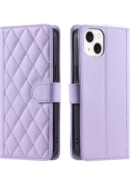 Telefon Kılıfı Için iphone 15 Flip Folio Cüzdan El Kayışı Kart Yuvaları Tutucu (Yurt Dışından)