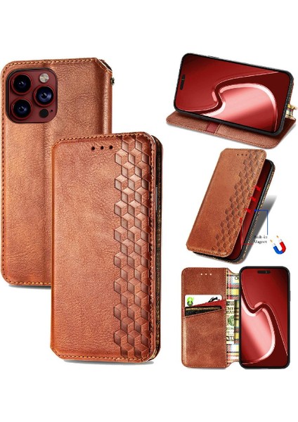 Apple iphone 15 Için Kılıf Promax Cüzdan Fonksiyonu Deri Kılıf Moda Flip (Yurt Dışından)