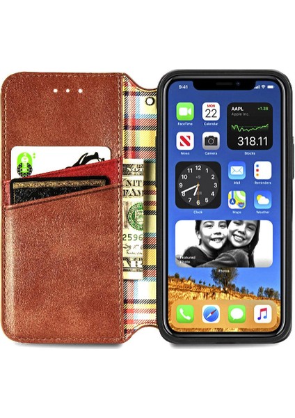 Apple IPhone 12 Mini Kapak Kapak Kılıf Cüzdan Fonksiyonu Için Kılıf (Yurt Dışından)