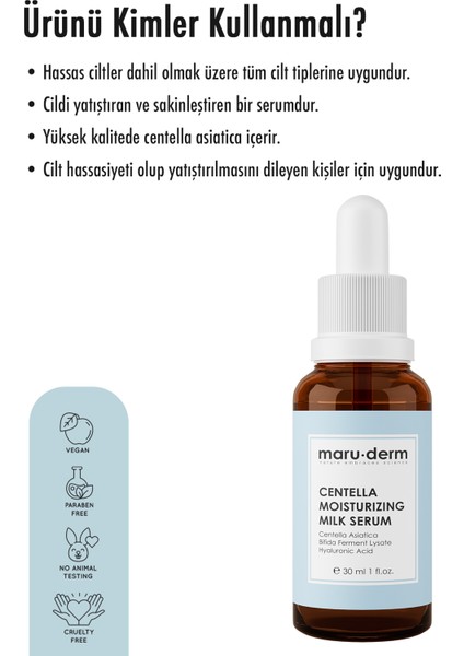 Centella Asiatica Yatıştırıcı Nemlendirici Milk Serum 30 ml