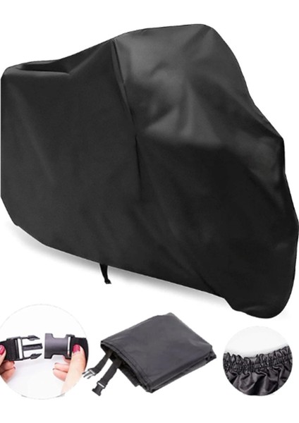 Çantalı 1. Kalite Kalın Dayanıklı - Yeşil Fosfor Çizgili Motosiklet Brandası Motor Brandası