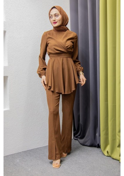 Kadın V Çaprazlı Pantolonlu Tesettür Takım fiyatları