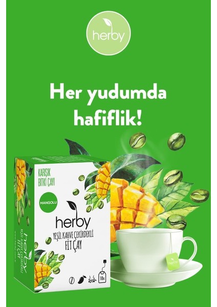 Yeşil Kahve Çekirdekli Fit Çay 2'li