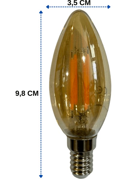 CT-4280 4W 1800K (Amber) E14 Duylu Rustik LED Dekoratif Ampul (4 Adet)