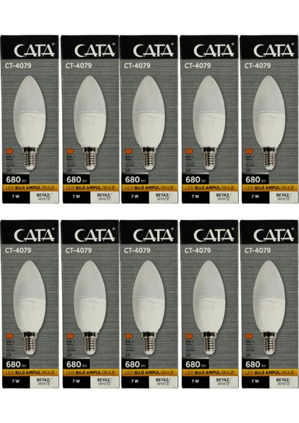 CT-4079 7W 6400K (Beyaz Işık) E14 Duylu LED Buji Ampul (10 Adet)