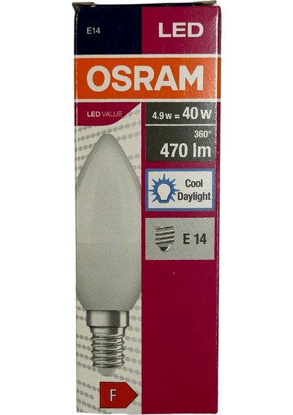 4,9W (40W) 6400K (Beyaz Işık) E14 Duylu LED Ampul (4 Adet)