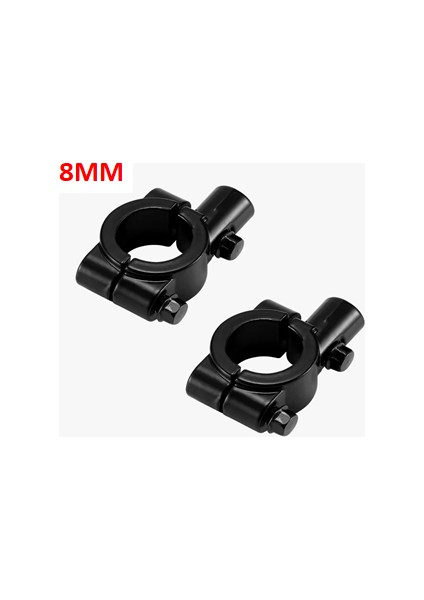 Motosiklet Bisiklet Atv Üniversal Gidon Ayna Kelepçesi 8mm Siyah
