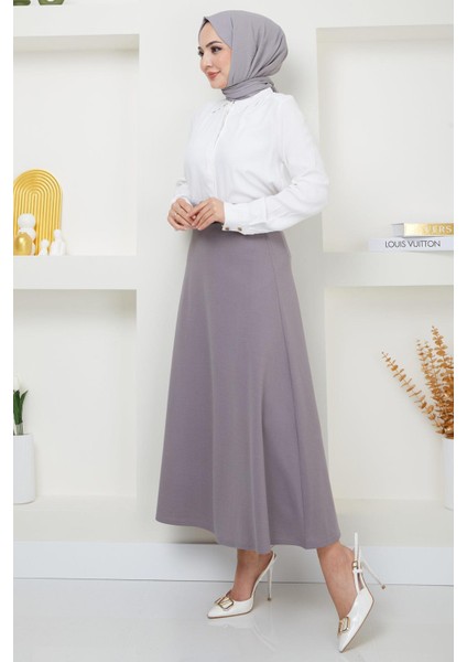 Kemerli Mevlana Etek Gri HM2370