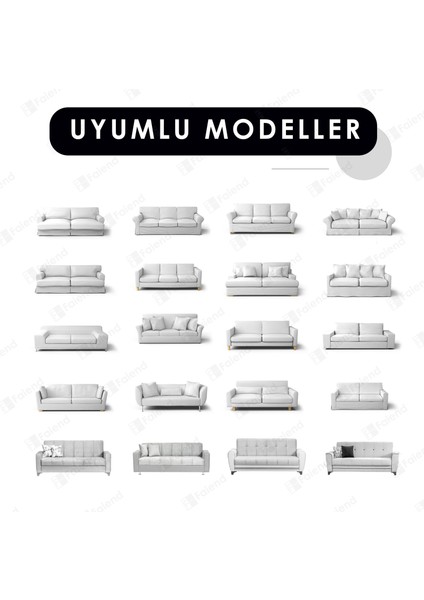 Kadife 3 kişilik koltuk örtüsü Lastikli Kanepe Örtüsü Gri | Lastikli Koltuk Örtüsü | Koltuk Kılıfı