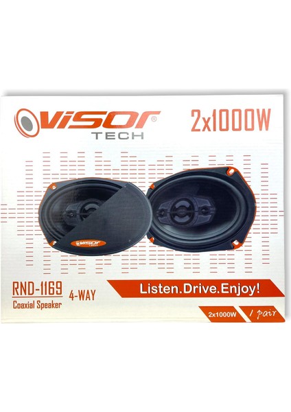 6x9 Oval 1000W Visortech RND1169 Coaxıal Hoparlör