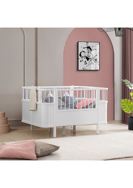 Montessori Yatak, Siesta Büyüyen Beşik - Beyaz