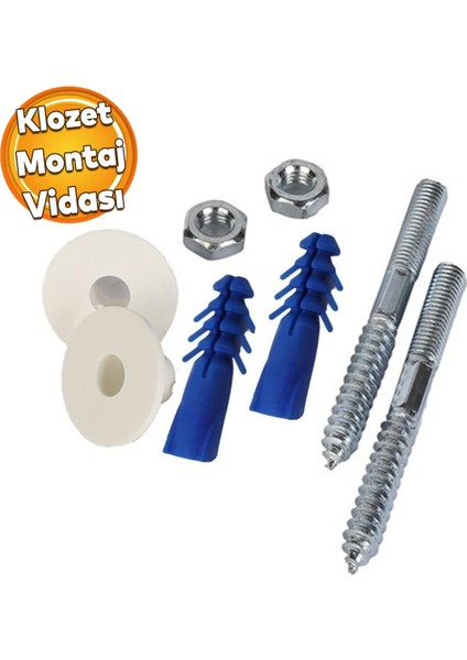 Alafranga Oturma Tuvalet Taşı Montaj Vidası Tüm Modeller Ile Uyumlu Çift Taraflı Dişli