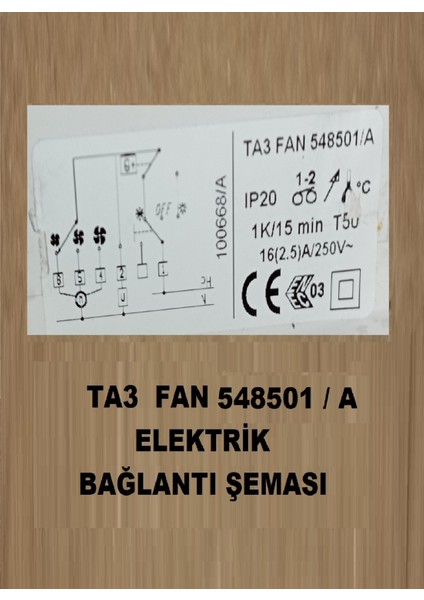 548501/A Fan Ta3 Fancoil Fankoil On/off Kablolu