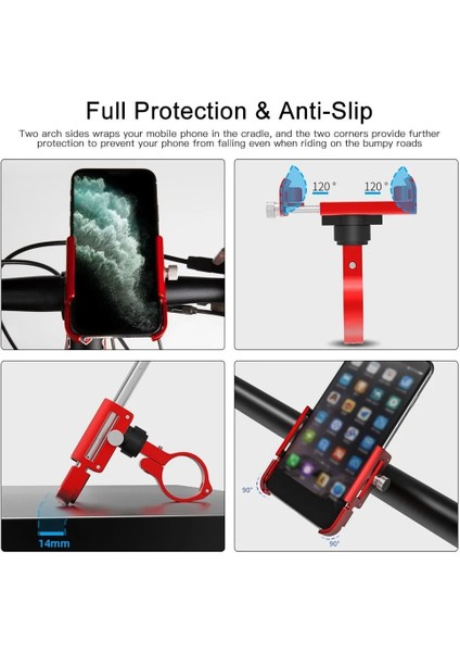 Kırmızı Stil Gub P30 Alüminyum Bisiklet Telefonu Montaj Braketi 360 Dönen Ayarlanabilir Bisiklet Akıllı Telefon Tutucu Bisiklet Aksesuarları (Yurt Dışından) indirimleri