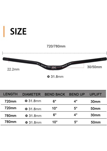 720-30MM-KIRMIZI Tarzı Bucklos Dağ Bisikleti Gidon 31.8*mm Alüminyum Alaşım Yükseltici Bar Bisiklet Gövdesi ile Ultralight Mtb Gidon Bisiklet Parçası (Yurt Dışından)