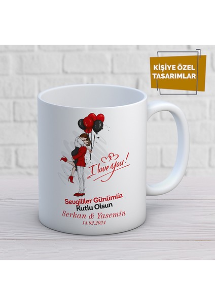 Kişiye Özel Isim Yazılabilir Sevgi Temalı Kupa Bardak